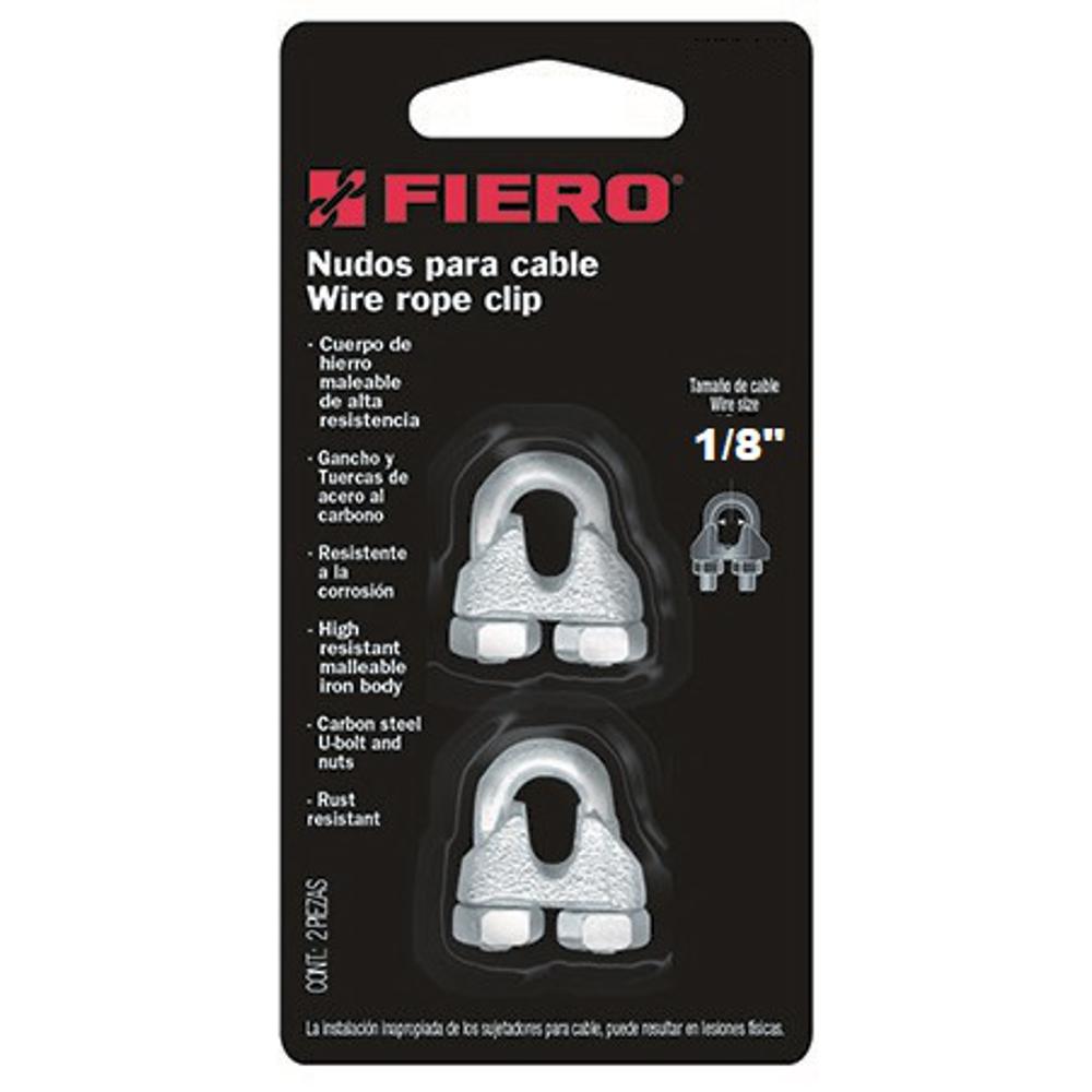 Grapa Para Cable Galvanizada 1/8"" 2 Un. - Fiero