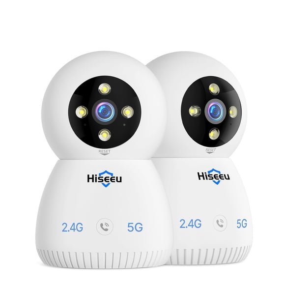 Cámara de seguridad Hiseeu 5MP 2.4G/5G Baby Monitor PTZ 360°