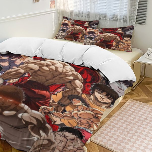 Baki The Grappler Anime Home Bed 3-piece Set Classic Japanese Anime Polyester Wash Student Dormitory Set