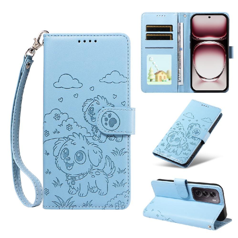 Funda Billetera Foxdock Compatible Con Oppo Reno 12 5G, Diseño Perrito Tierno, Ranuras Para Tarjetas Y Soporte Plegable