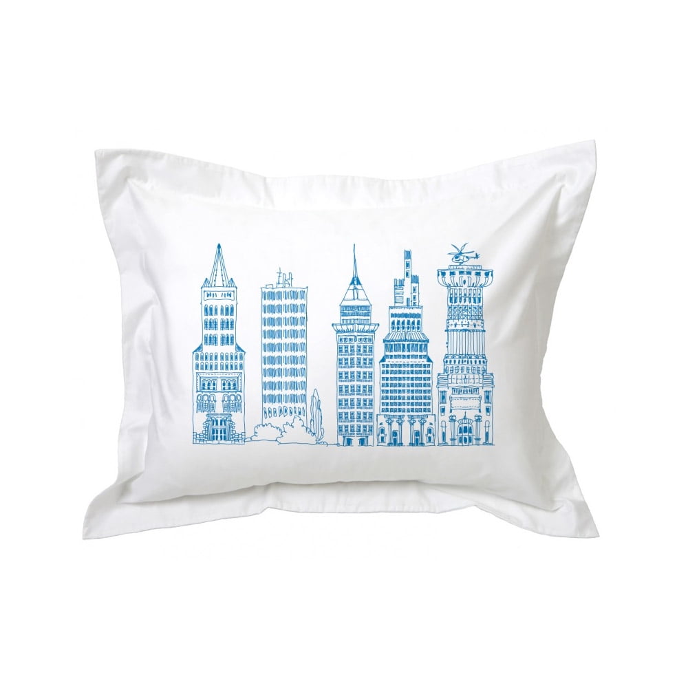 Tuyo Print - Funda De Almohada - - Edificios Azules