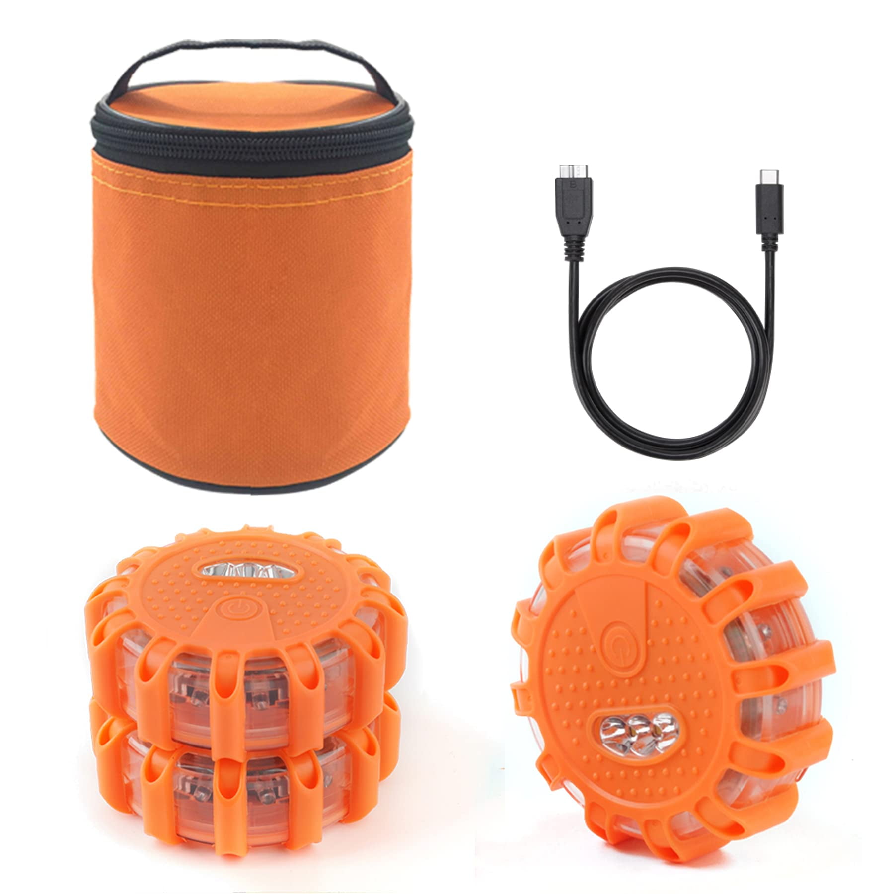 Luces Led De Emergencia Con Destellos De Carretera Ecoangel, Recargables Por Usb
