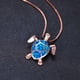 thumbnail image 1 of Gorgeous Bohemian Fire Opal Necklace - Silver Color, Blue, White & Green Tortoise Pendants, 1 of 5