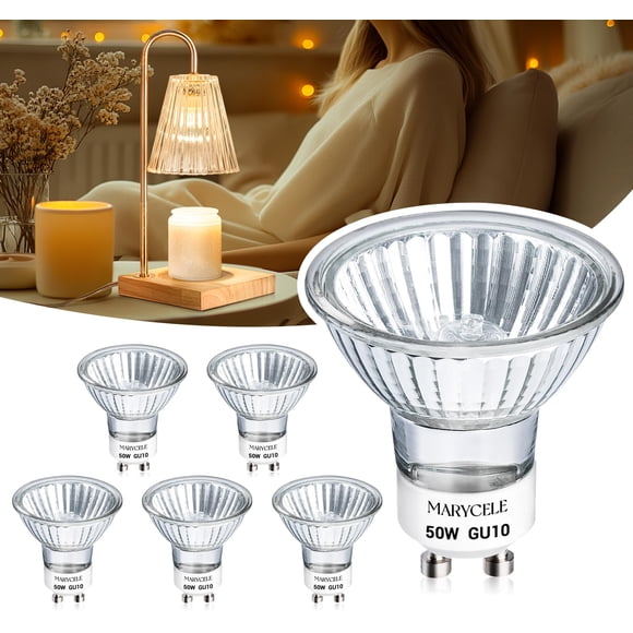 Bombillas halógenas Marycele GU10 50 W MR16 120 V, paquete de 6