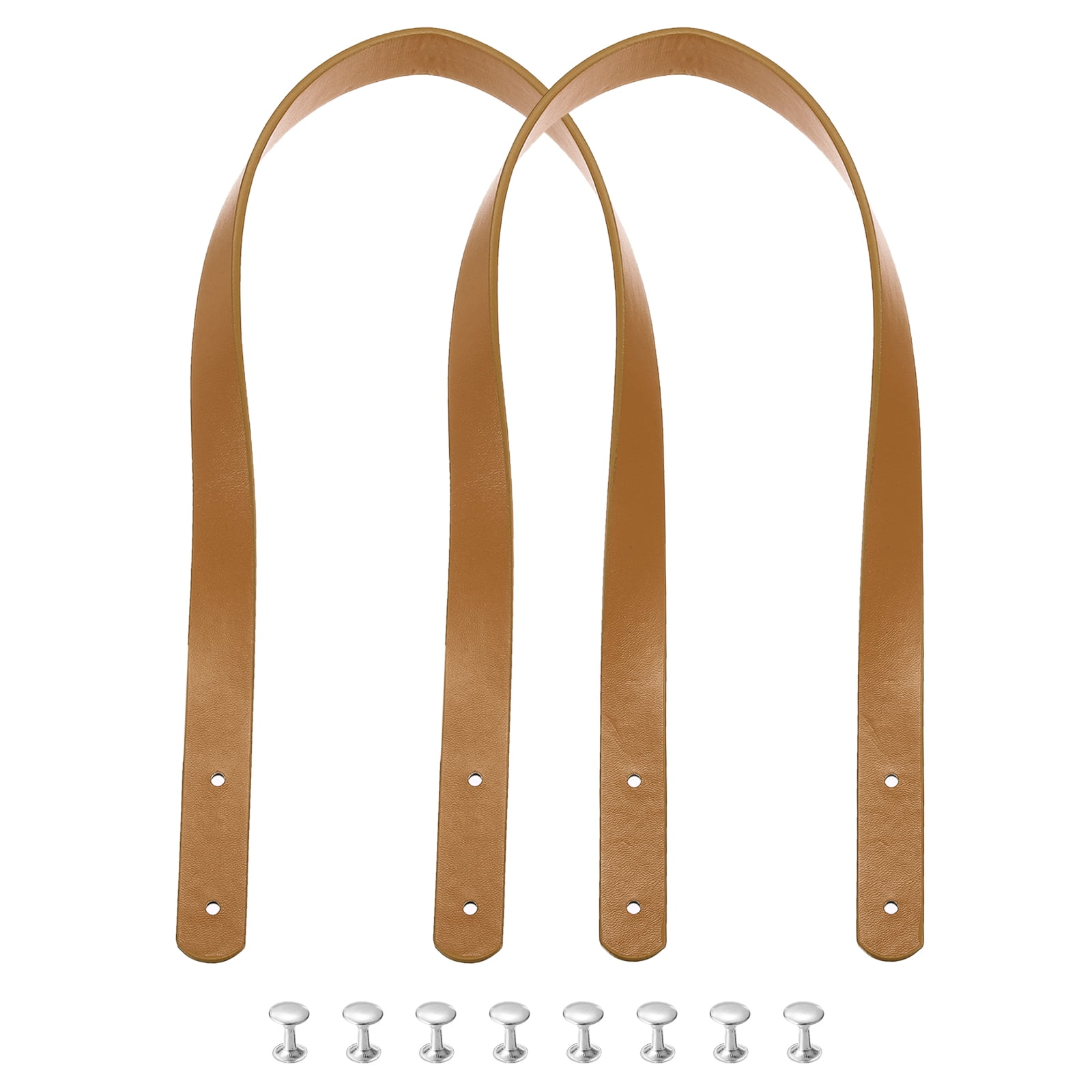 2 piezas de correas de cuero para bolsos de 24 pulgadas (60 cm), cinturón de bolso, asa de bolso, marrón claro
