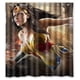 thumbnail image 1 of Cortina de ducha de la Mujer Maravilla de Heroes, juego de cortina de baño con ganchos, tamaño 66 x 72 pulgadas, 1 of 3