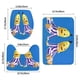 thumbnail image 3 of Bananas en Pijamas Juego de 3 alfombras de baño de coral fleece: tapete de baño + alfombra de inodoro en forma de U + funda de tapa de inodoro en forma de O, 3 of 6