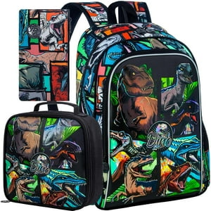 Set De Mochilas Wzlvo Dinosaur Resistentes Al Agua Para Niños, 3 Piezas
