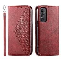 Funda Flip Foxdock Para Samsung Galaxy A35 , Estilo Billetera Con Diseño Rombo, Correa De Mano Y Soporte, Uso Diario