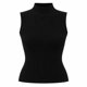 thumbnail image 2 of Polera Rib Mujer Tejida Sin Mangas Cuello Alto Acanalada negro Talla Única, 2 of 2