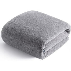 Aura Zeus - Toallon Grande De Baño Gris 100 X 140 Microfibra Playa De Mano Az