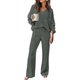 thumbnail image 1 of Conjunto RUMIA para mujer: suéter con cuello en V y pantalón de pierna ancha, 1 of 3