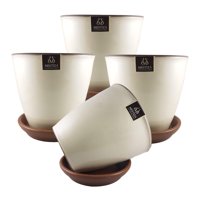 Pottery - Set De 4 Maceta Zafiro 17Cm Crema Y Sus Platos