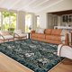 thumbnail image 1 of ALFOMBRA Baksham 244x152 cm Negro y Verde con Diseño Floral Lavable, 1 of 7
