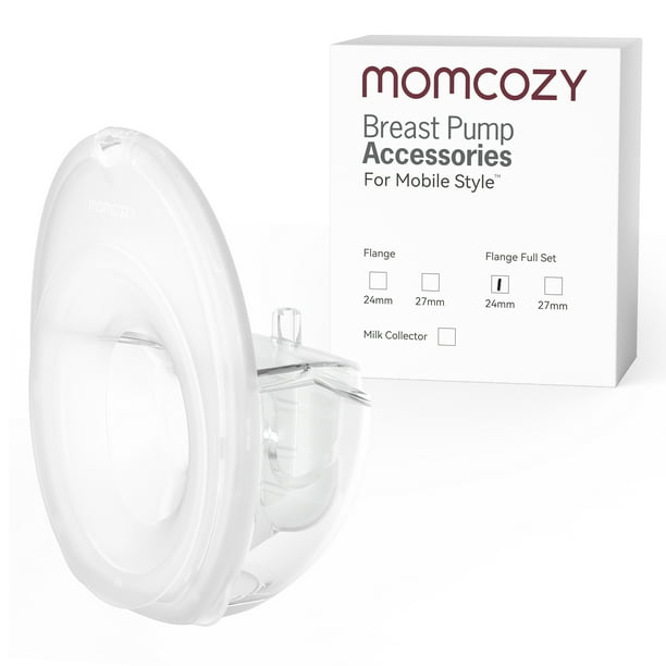 Momcozy Accesorios de Repuesto para Extractor de Leche Mobile Style | M6, Juego Completo de Copa Colectora (brida de 24 mm), 1 Juego