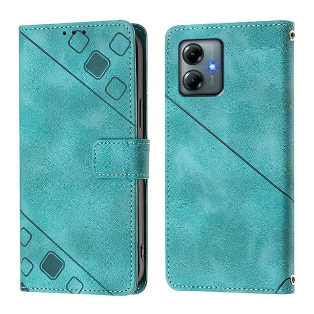 Funda Cartera para Motorola Moto G Play 2025 con Soporte y Ranuras, Resistente a Golpes y Rayones Verde