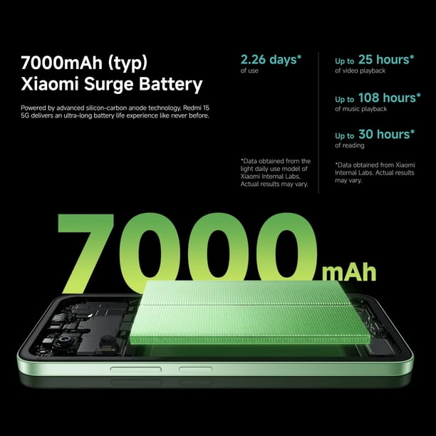Smartphone Redmi 15 5G NFC 128GB + 4GB RAM desbloqueado verde | Lider