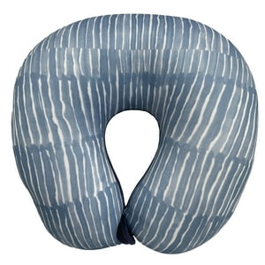 Homewell - Almohada Tela Para Viajes Rayas Azul 26X26Cm