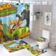thumbnail image 1 of Leo Guardabosques De La Vida Salvaje theme 4 piece Shower Curtain Set With Rugs Waterproof Bathroom Decor Set Includes Bath Mat U shaped Rug Toilet Lid Cover And Curtain With Hooks, 1 of 6