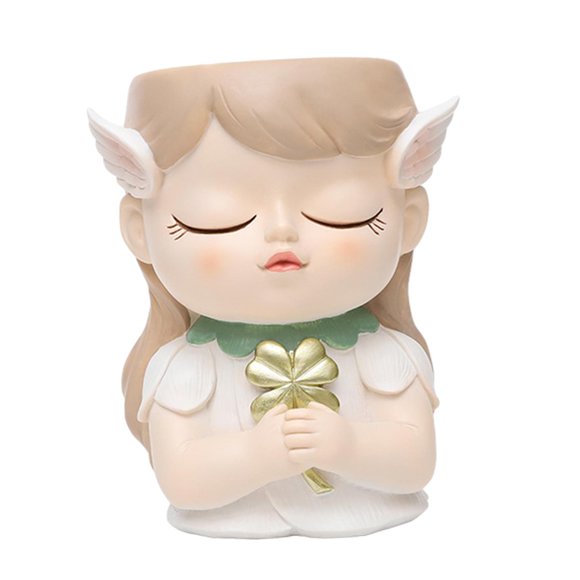 Maceta Elf Girl Con Orificio De Drenaje, Linda Maceta Para Dormitorio, Oficina, Exterior, Estilo D