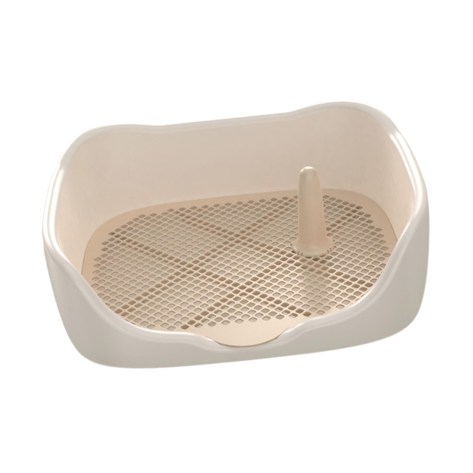 Magideal - Bandeja De Baño, Entrenamiento De Malla Bandeja Para Ir Al Baño, Titular De La Almohadilla De Entrenamiento De Mascotas Reutilizable En Interiores, Ba Blanco Grande