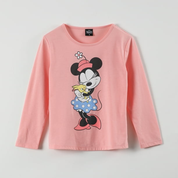 Polera Manga Larga Niña Minnie Bunny Rosado Disney