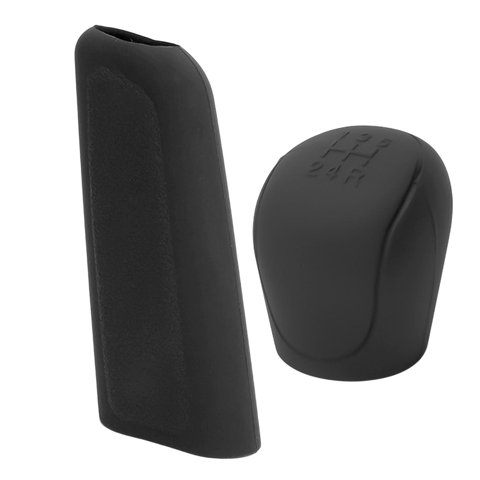 Magideal - Reemplazo De La Cubierta Del Marchas Del Vehículo, Protector De La Cubierta Del Agarre Del Freno De Mano De Silicona A Prueba De Polvo, , Conjunto Negro