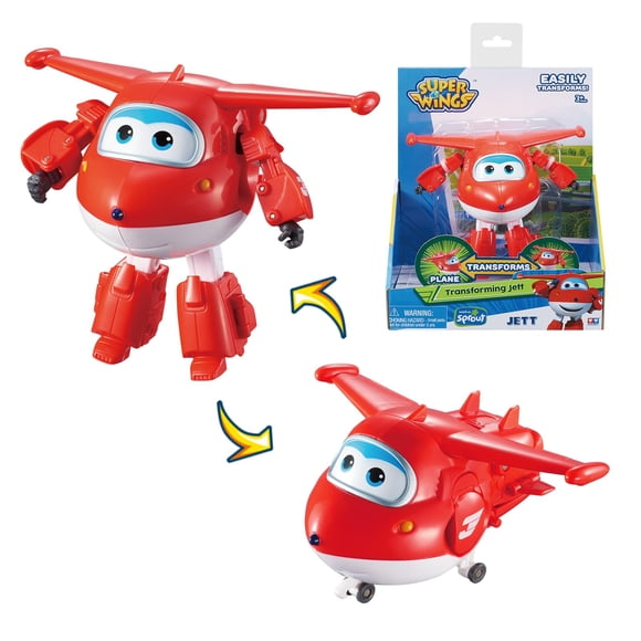 Transformable Toys Super Wings Jett Airplane 2 en modo 1