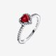 thumbnail image 4 of Anillo Timeless Elevado Plata De Ley Corazón Rojo Caja De Regalo 5, 4 of 6