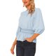 thumbnail image 4 of INSPIRE CHIC Blusa de Mujer para Regreso a Clases con Peplum, Mangas Abullonadas, Cintura Fruncida, Azul XS, 4 of 6
