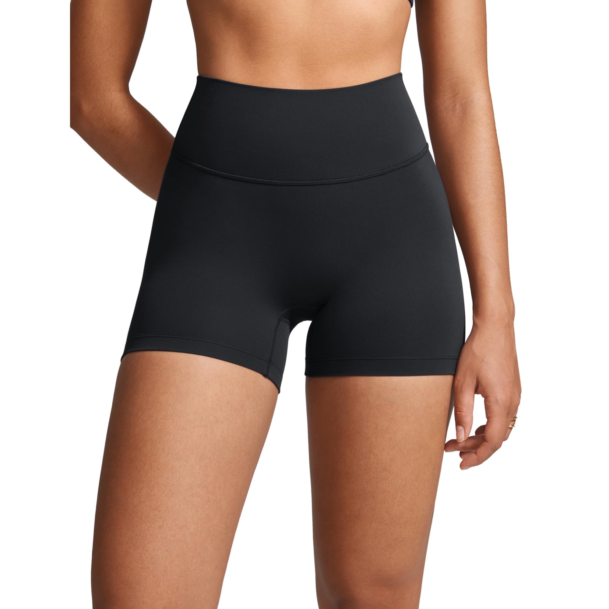Shorts Biker Ingia De Cintura Alta Sin Costura 10 Cm Negro