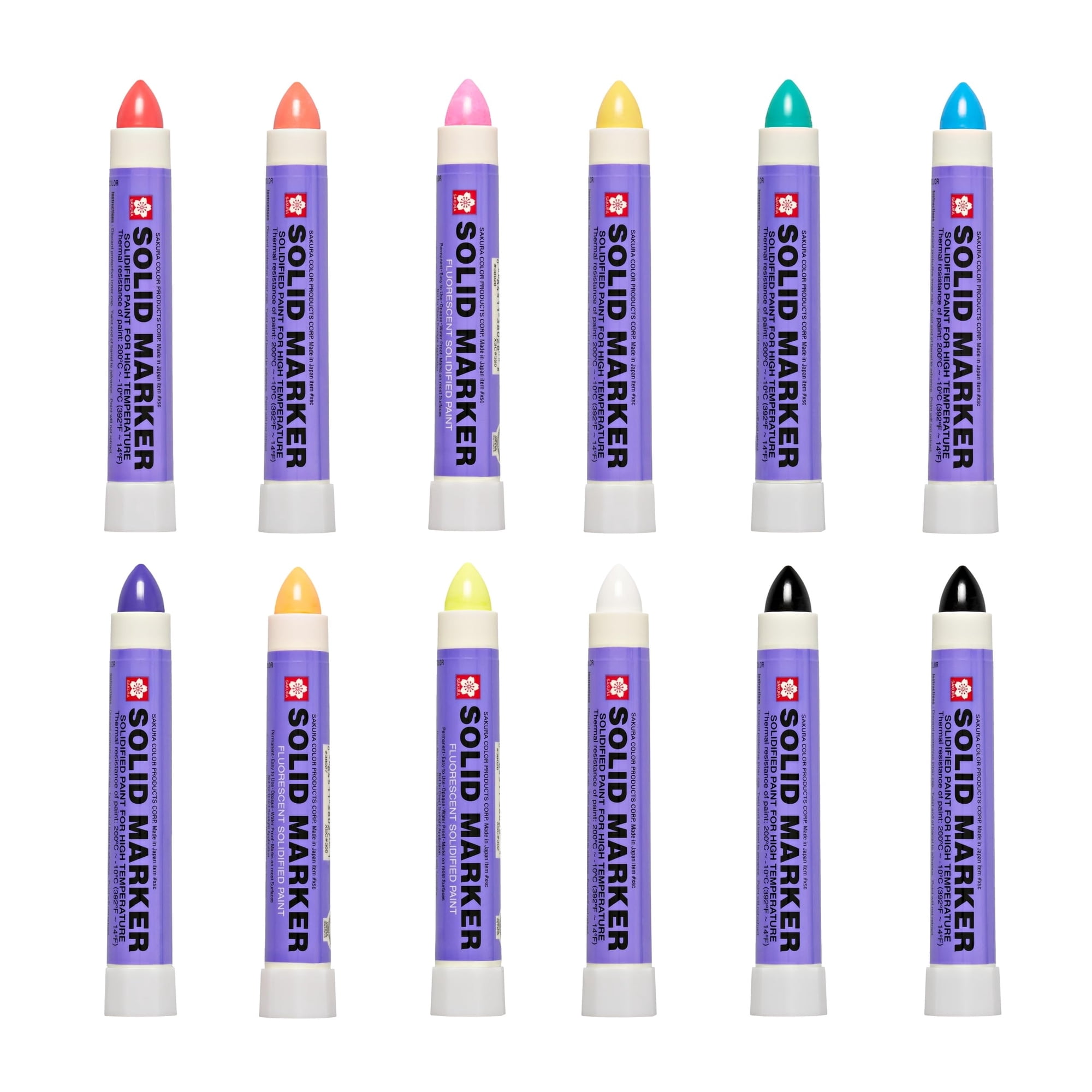Marcador Permanente Sakura Solid Marker Pack De 12 Colores Variados