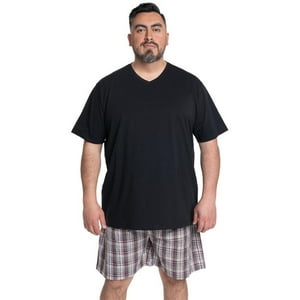 Kotting - Pijama Hombre Relax Dúo Polera Jersey Bermuda Cuadros