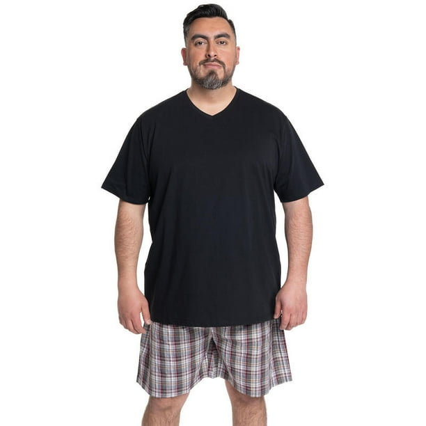 PIJAMA HOMBRE RELAX DÚO POLERA JERSEY BERMUDA CUADROS - KOTTING