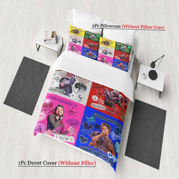 SIX Queens Musical Collage Print Bedding Set Soft and Comfortable Bedding Set Suitable for All Seasons