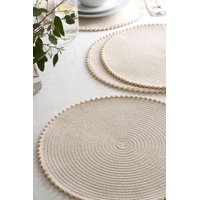 Todo Hogar Santiago De Chile - Set X 4 Individual Pompom Beige