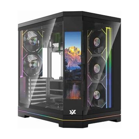 Gabinete XYZ NEUTRON X PRO, ATX, Pantalla 9.1", 5 Ventiladores ARGB, Negro