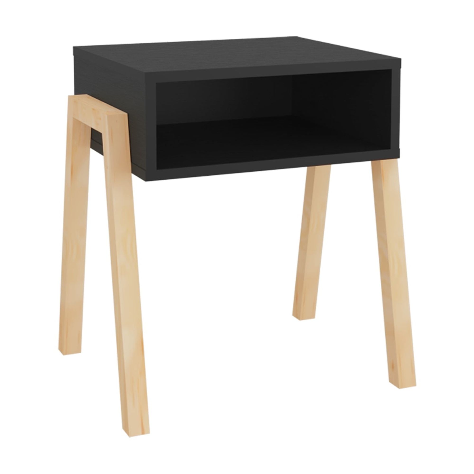 Fmfurniture - Velador 50,6X46X36,9 Cm Negro Y Café
