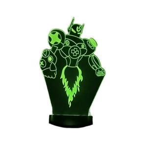 Lelumania - Lampara Ilusion 3D Robot De 7 Colores, Base Touch