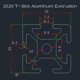 thumbnail image 2 of Perfil de extrusión de aluminio IXGNIJ 25 mm x 25 mm x 600 mm plateado, 2 of 5