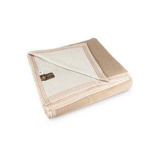 El Castillo - Frazada Gruesa 100% Lana Virgen Beige 2,5 Plazas