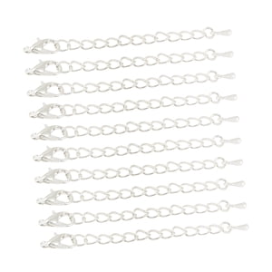 Bothyi - 10X Extensor De Cadena Fabricación De Joyas Hallazgos Regalos De Vacaciones Pulsera Collar Plata