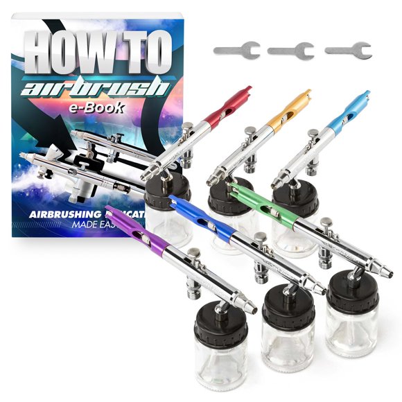 Set de Aerógrafos PointZero PZ-12XS de Acción Dual 6 piezas