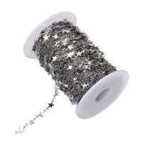 Bothyi - Cadenas De Eslabones De Estrella De Acero Inoxidable Para Componentes De Fabricación De Joyas, Manualidades De Bricolaje, Plata