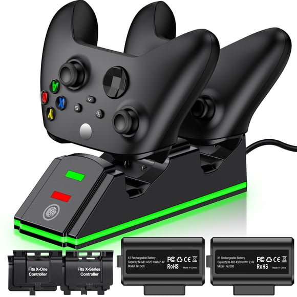 Estación de carga para control con 2 baterías de 4320 mWh para Xbox