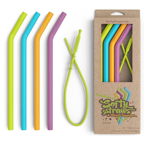 Pajitas De Silicona Reutilizables Para Beber Blandas Anchas