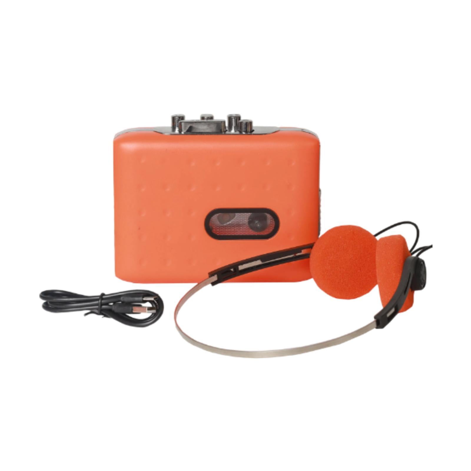 Bothyi - Reproductor De Casetes Ligero, Compacto Y Portátil Para Viajes Al Aire Libre, Color Naranja