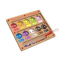 Magideal - Tableros De Rompecabezas Magnéticos De Madera, Juguetes Matemáticos, Actividades, Laberinto Magnético De Colores Y Números