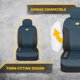 thumbnail image 4 of Fundas de asiento CAT MeshFlex azules y negras para automóviles, camiones y SUV, 4 of 7