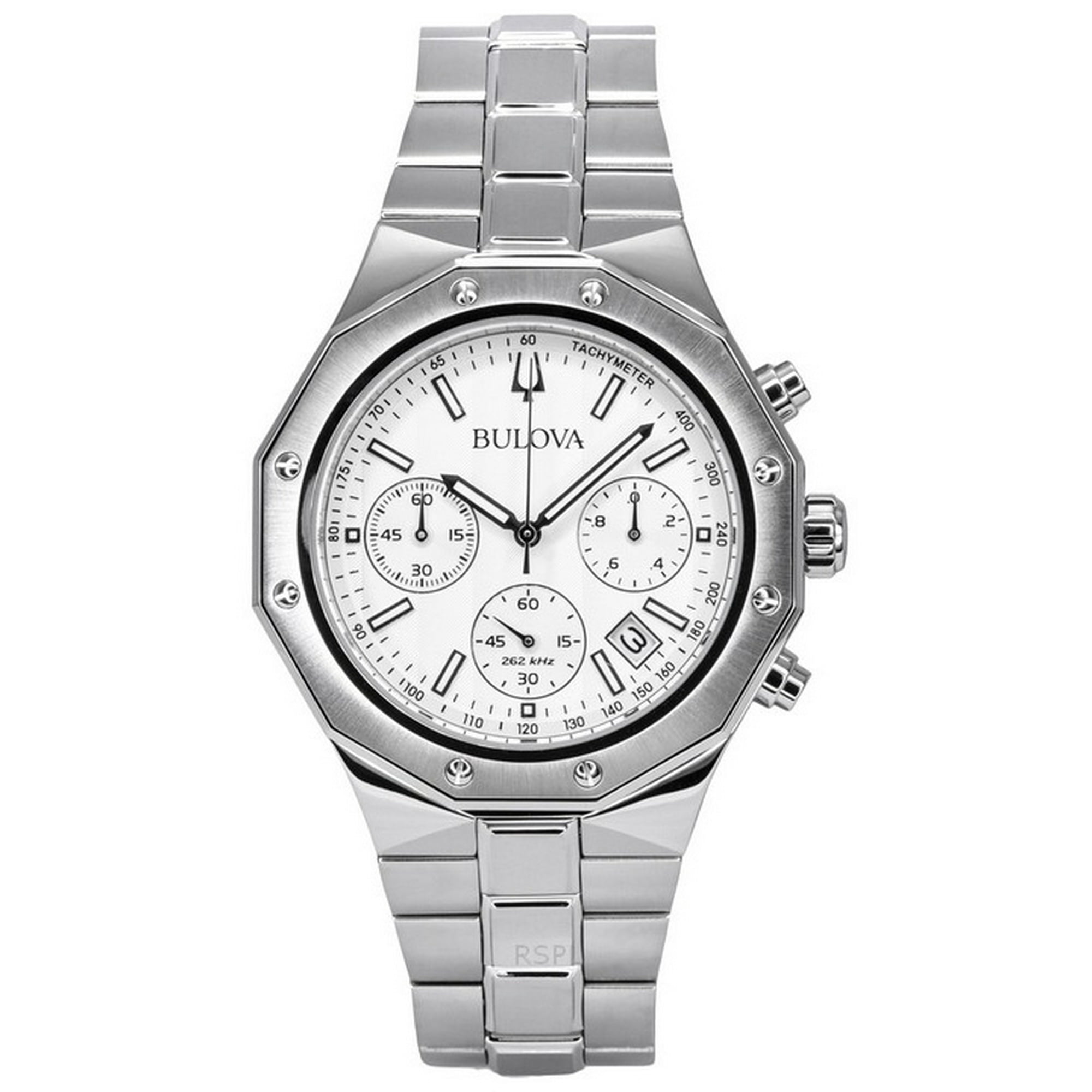 Reloj Bulova Classic Precisionist Chronograph Stainless Steel Silver Dial Quartz 96b408 100m Men's Watch